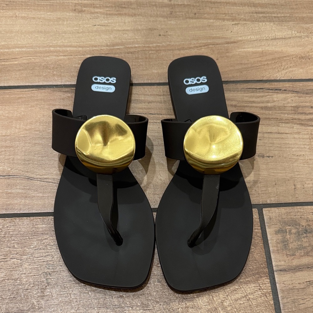 ASOS Black and Gold Sandals